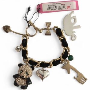 Betsey Johnson Jungle Animals Toggle Bracelet